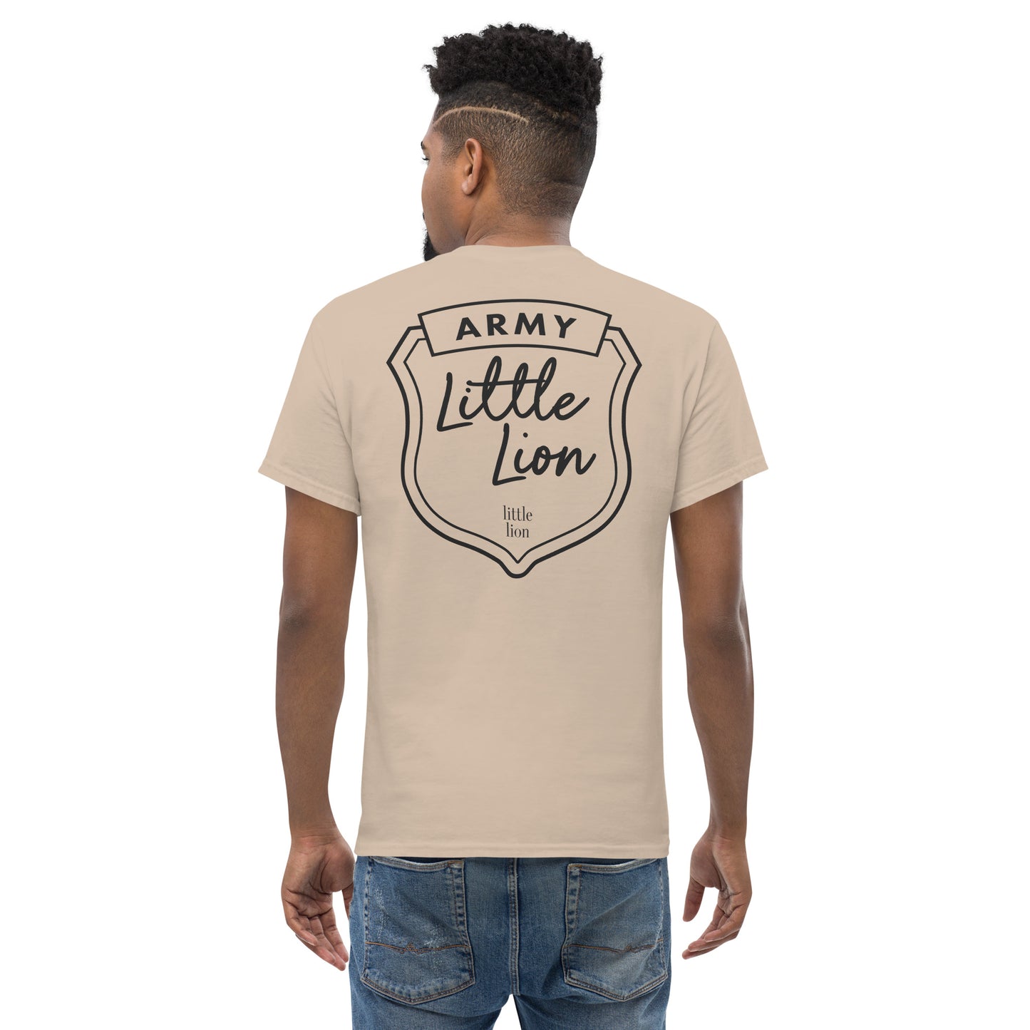 LITTLE LION ARMY Unisex classic tee | Back Print | Off Black