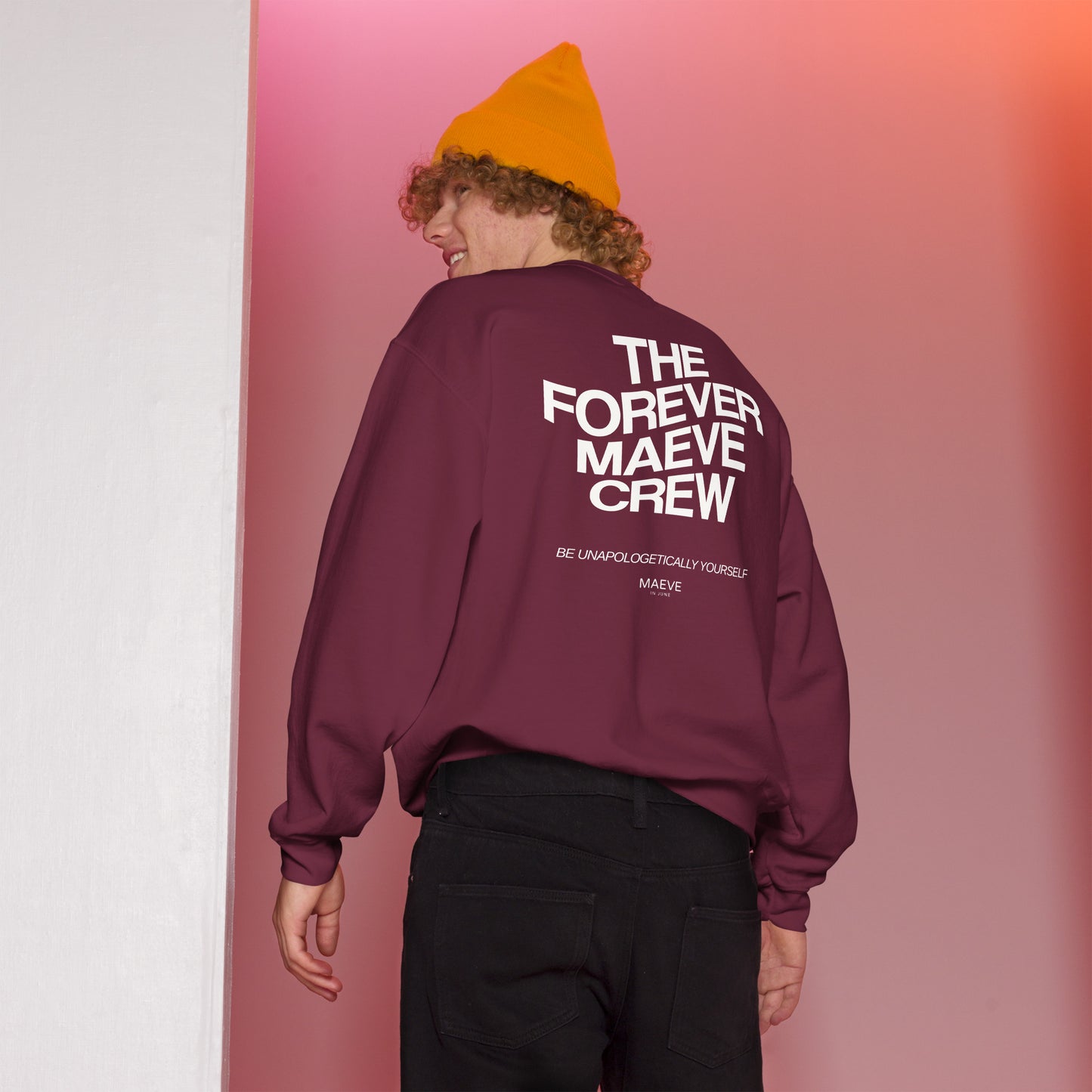 THE FOREVER MAEVE CREW Unisex Sweatshirt | Back Print | Off White