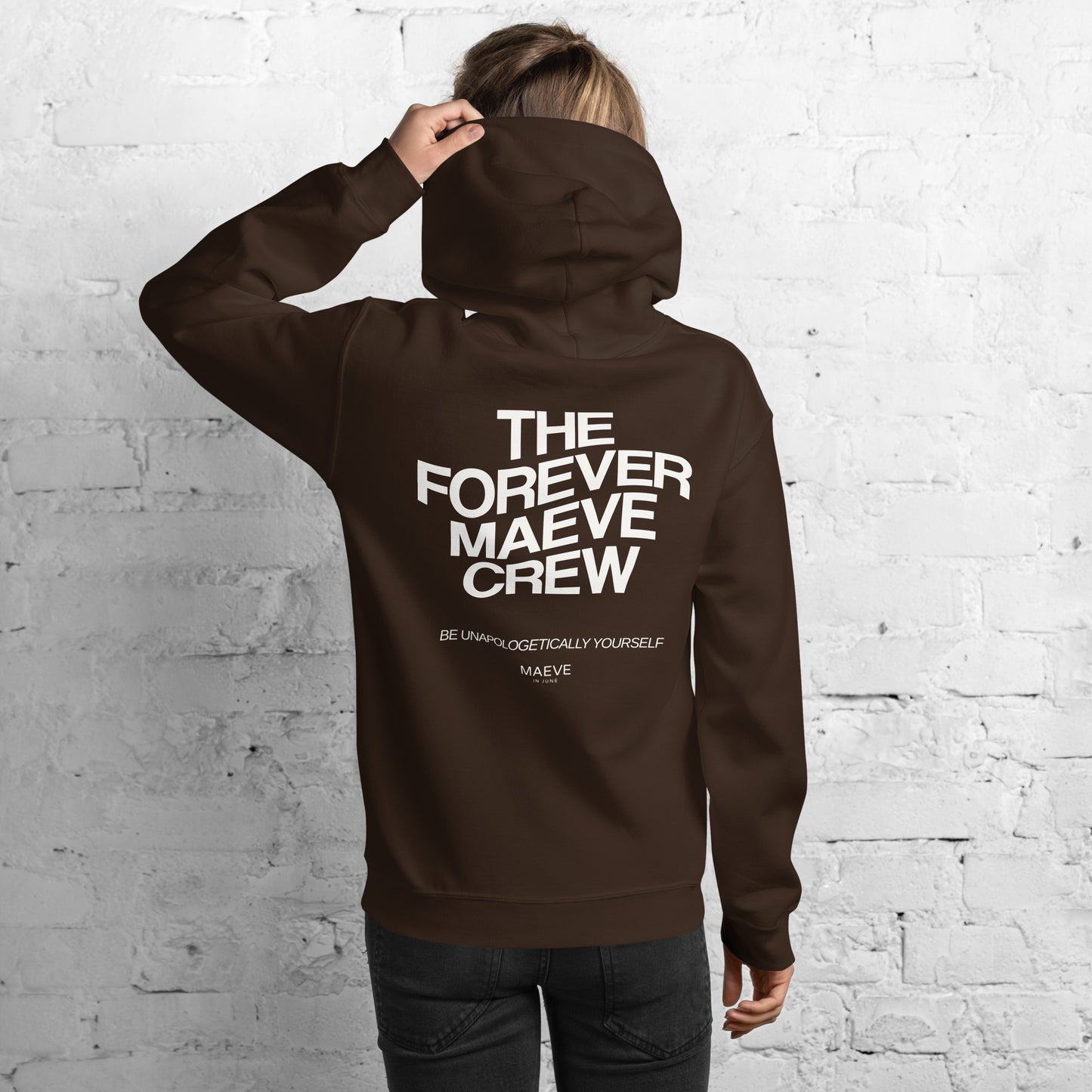 THE FOREVER MAEVE CREW | Unisex Hoodie | Back Print | Off White