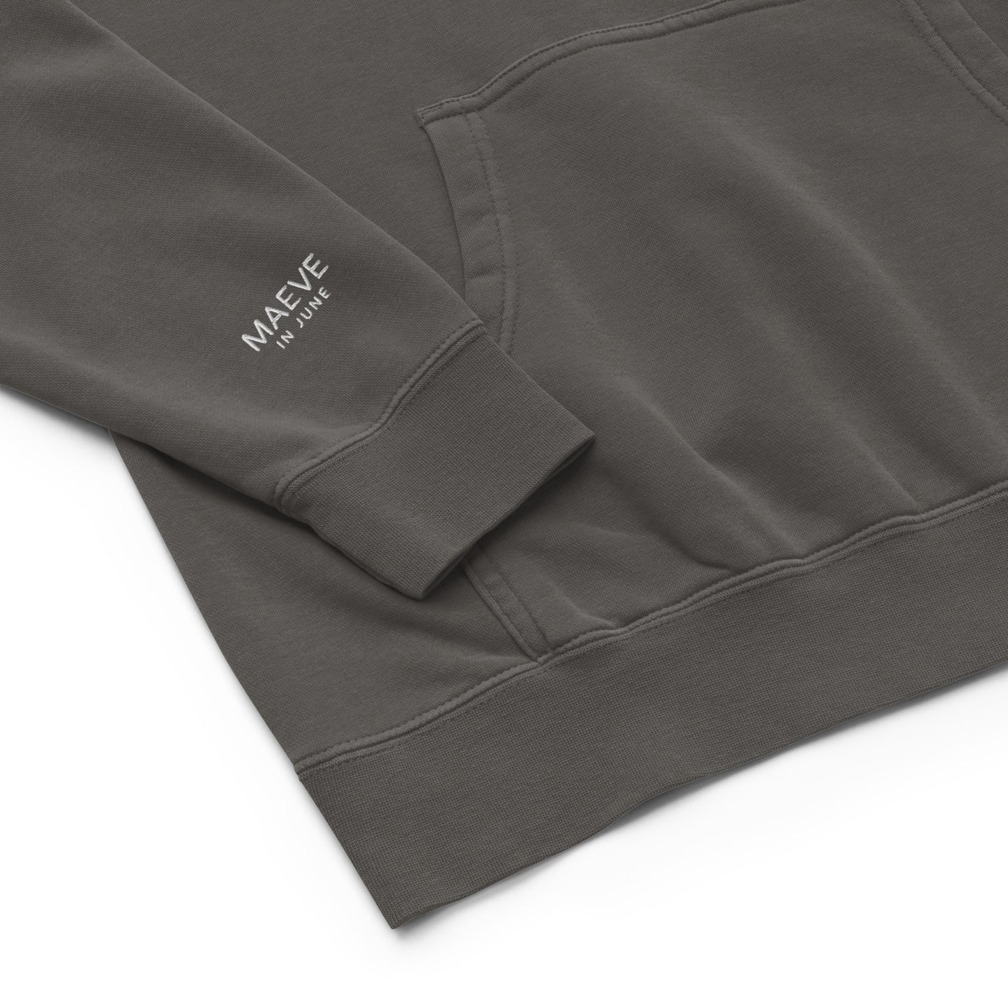 THE FOREVER MAEVE CREW Unisex pigment-dyed hoodie | Front & Sleeve Embroidery | White