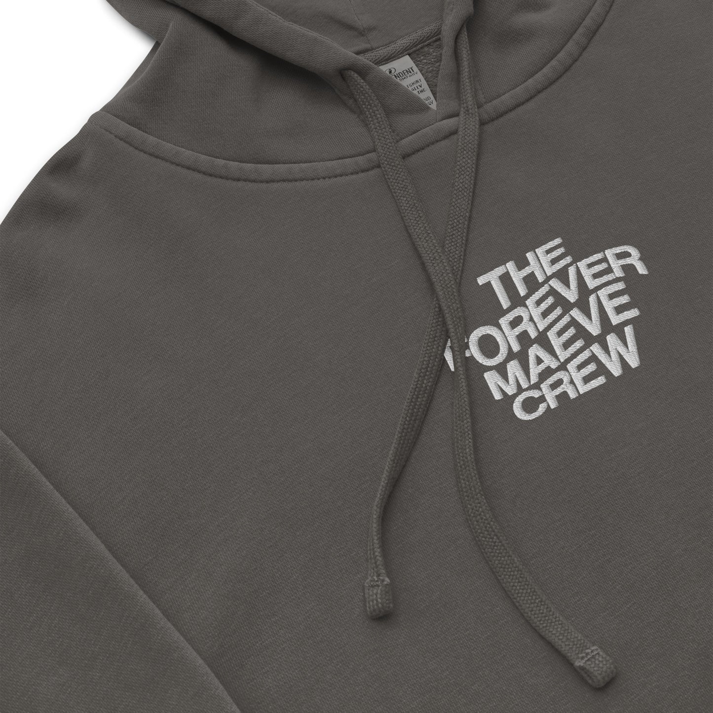 THE FOREVER MAEVE CREW Unisex pigment-dyed hoodie | Front & Sleeve Embroidery | White