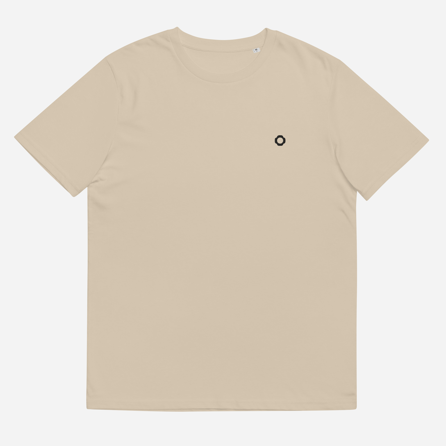 THE IRIS CLASSIC II Unisex Organic Ribbed Neck T-Shirt | Left Chest Embroidery | Black Thread
