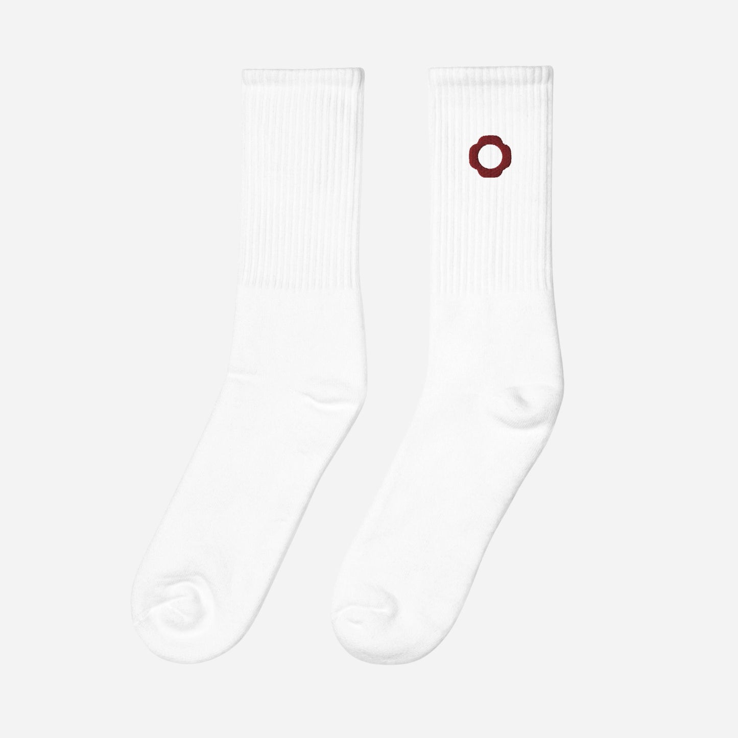 THE IRIS CLASSIC II Socks | Outside Embroidery | Maroon Thread