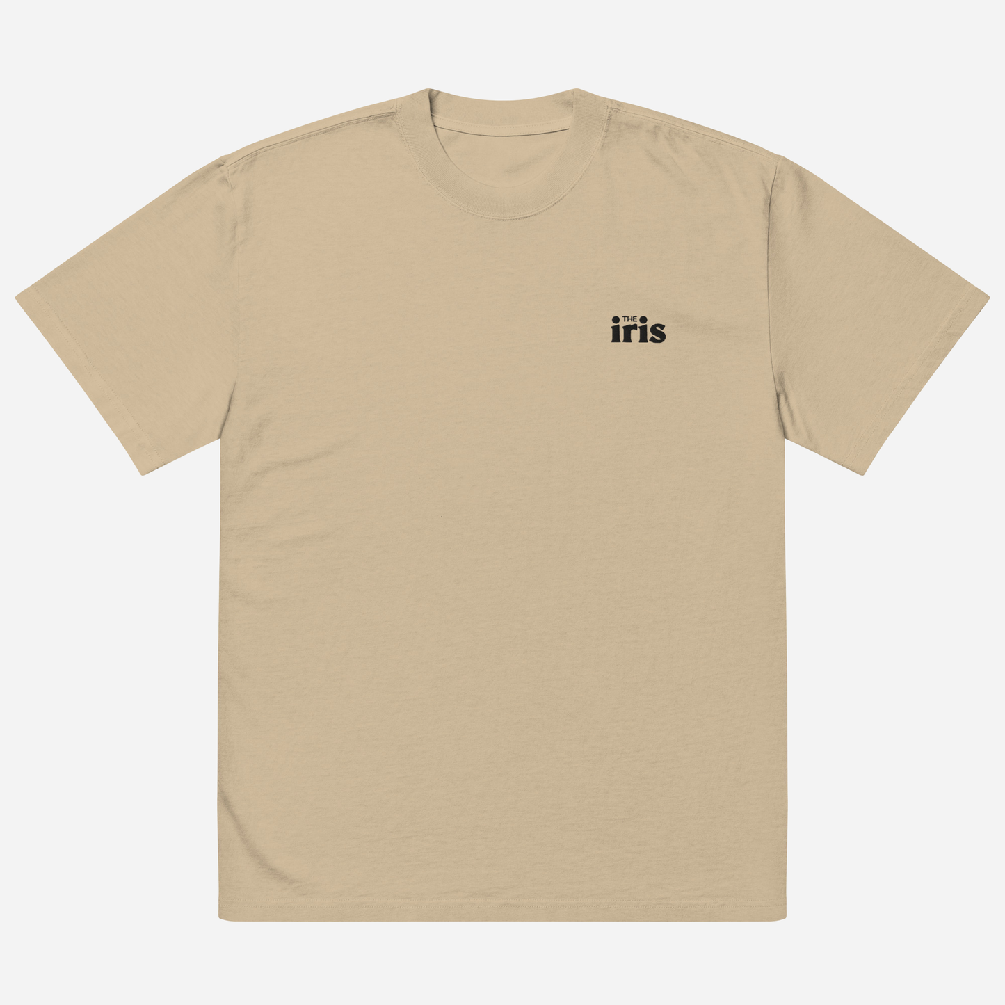 THE IRIS CLASSIC Oversized Faded T-Shirt | Left Chest Embroidery | Black Thread