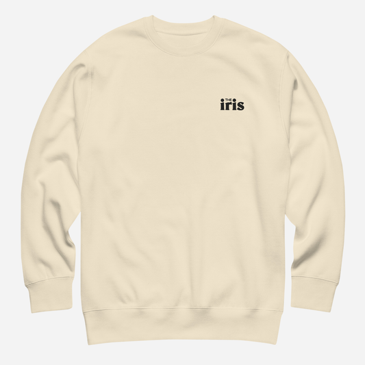 THE IRIS CLASSIC Unisex Premium Sweatshirt | Left Chest Embroidery | Black Thread