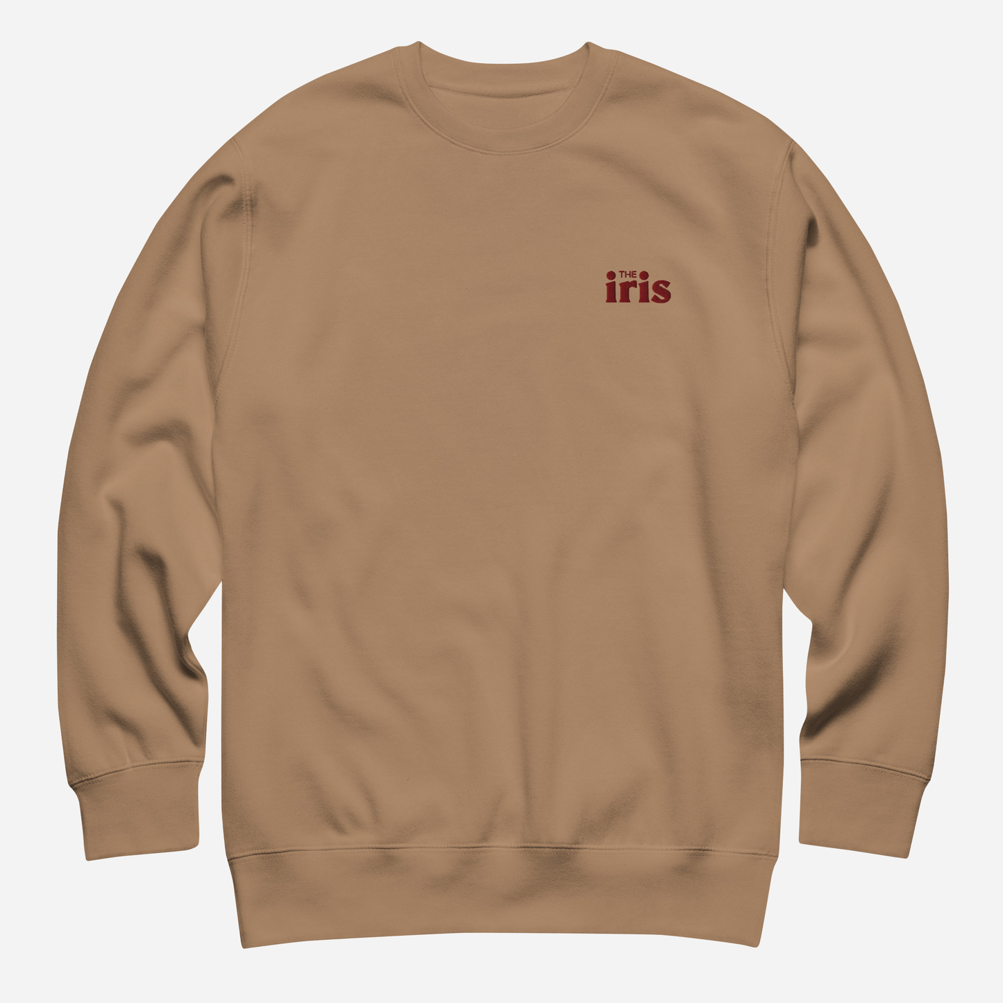 THE IRIS CLASSIC Unisex Premium Sweatshirt | Left Chest Embroidery | Maroon Thread