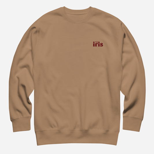 THE IRIS CLASSIC Unisex Premium Sweatshirt | Left Chest Embroidery | Maroon Thread