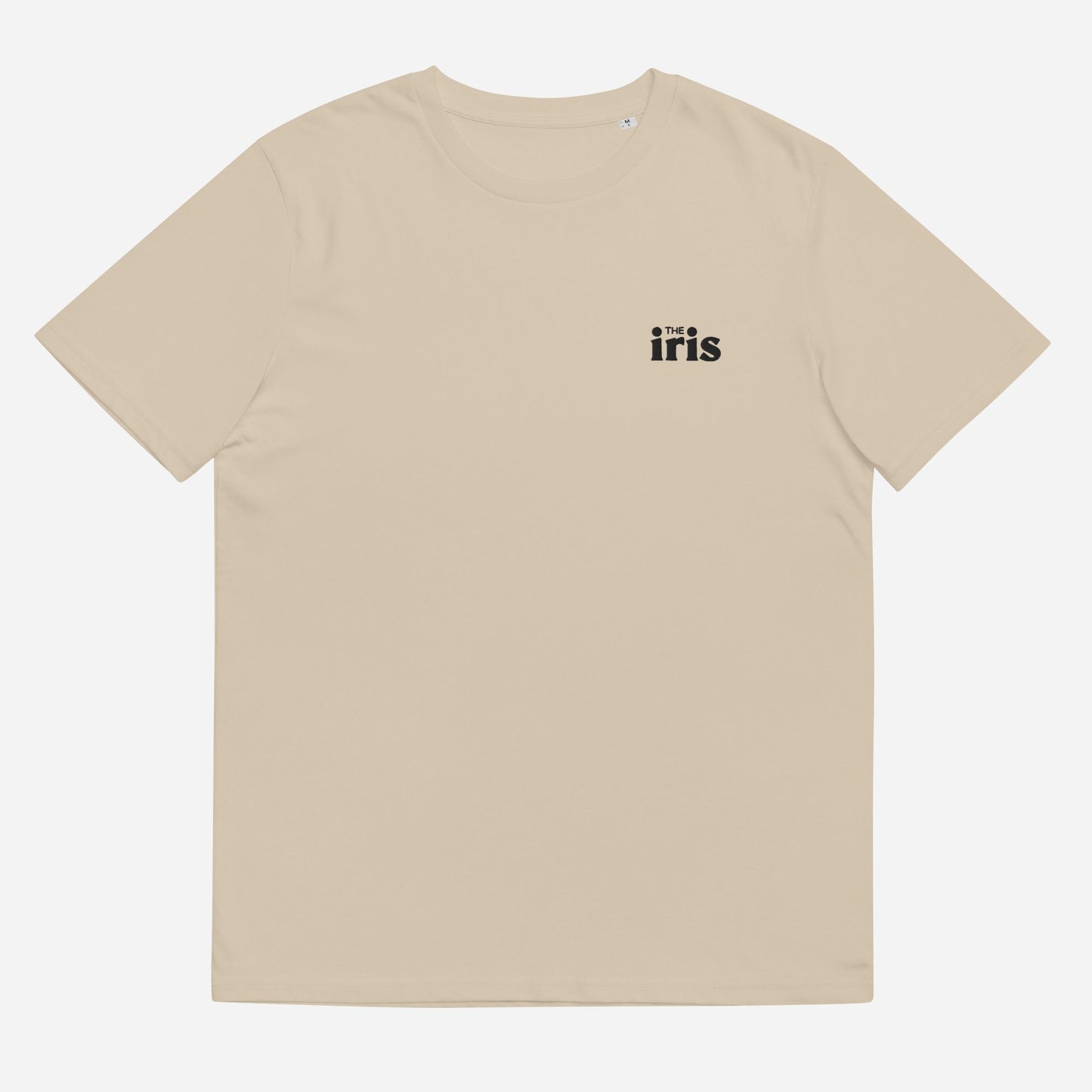 THE IRIS CLASSIC Unisex Organic Ribbed Neck T-Shirt | Left Chest Embroidery | Black Thread