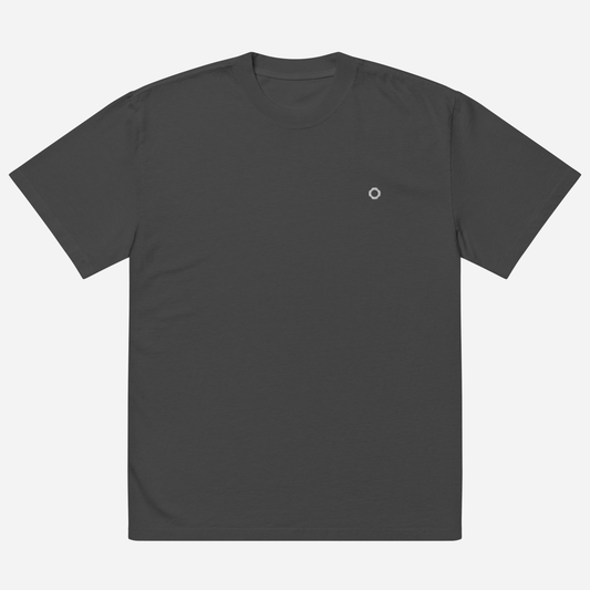 THE IRIS CLASSIC II Oversized Faded T-Shirt | Left Chest Embroidery | White Thread