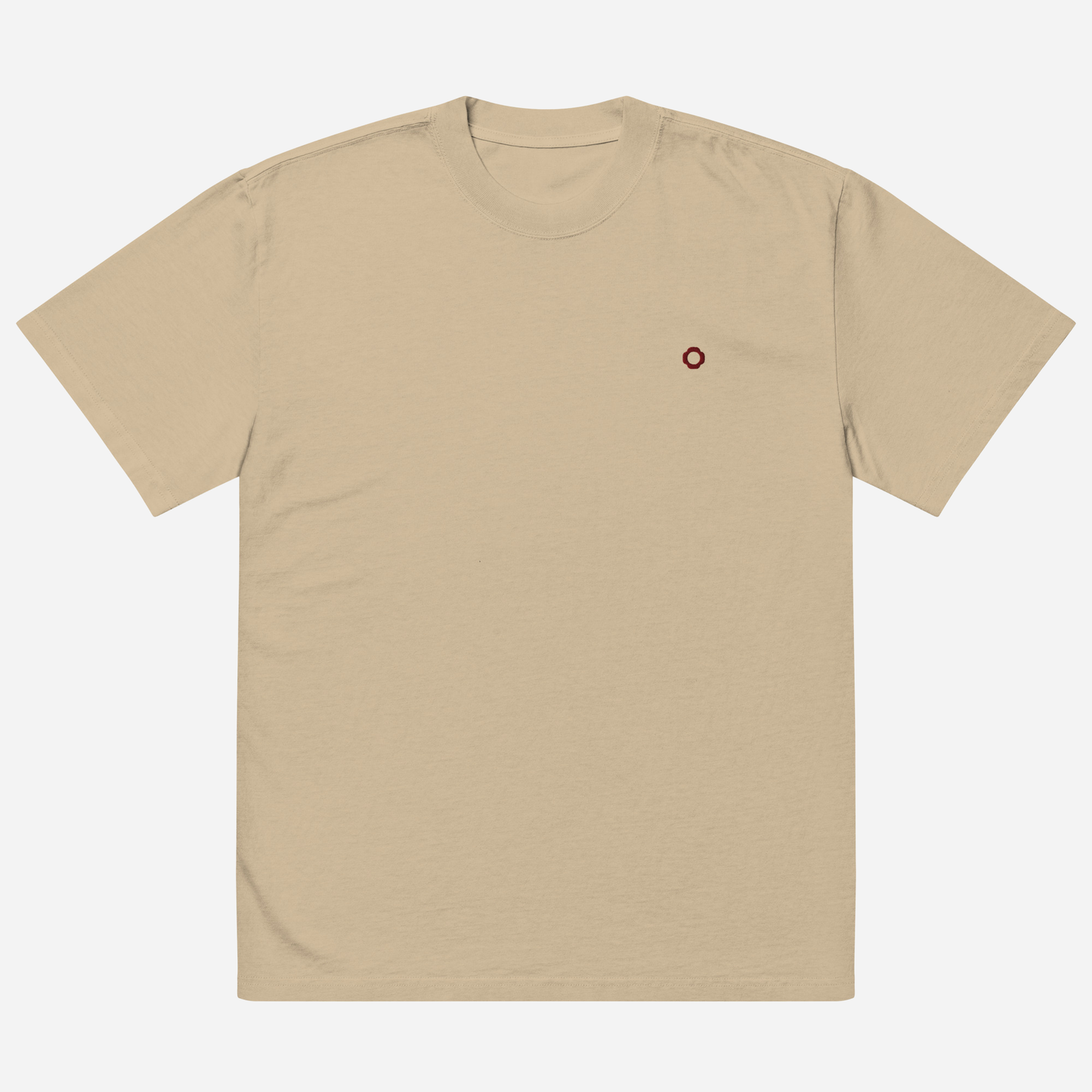 THE IRIS CLASSIC II Oversized Faded T-Shirt | Left Chest Embroidery | Maroon Thread