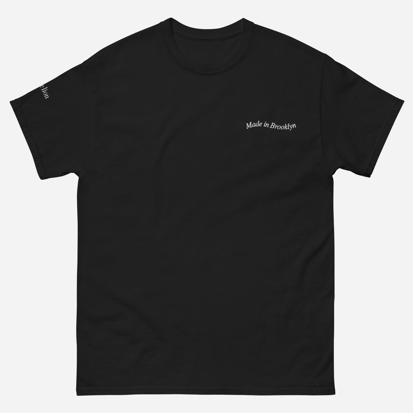 MADE IN BROOKLYN Unisex Classic Tee | Left Chest & Right Sleeve Embroidery | White Thread