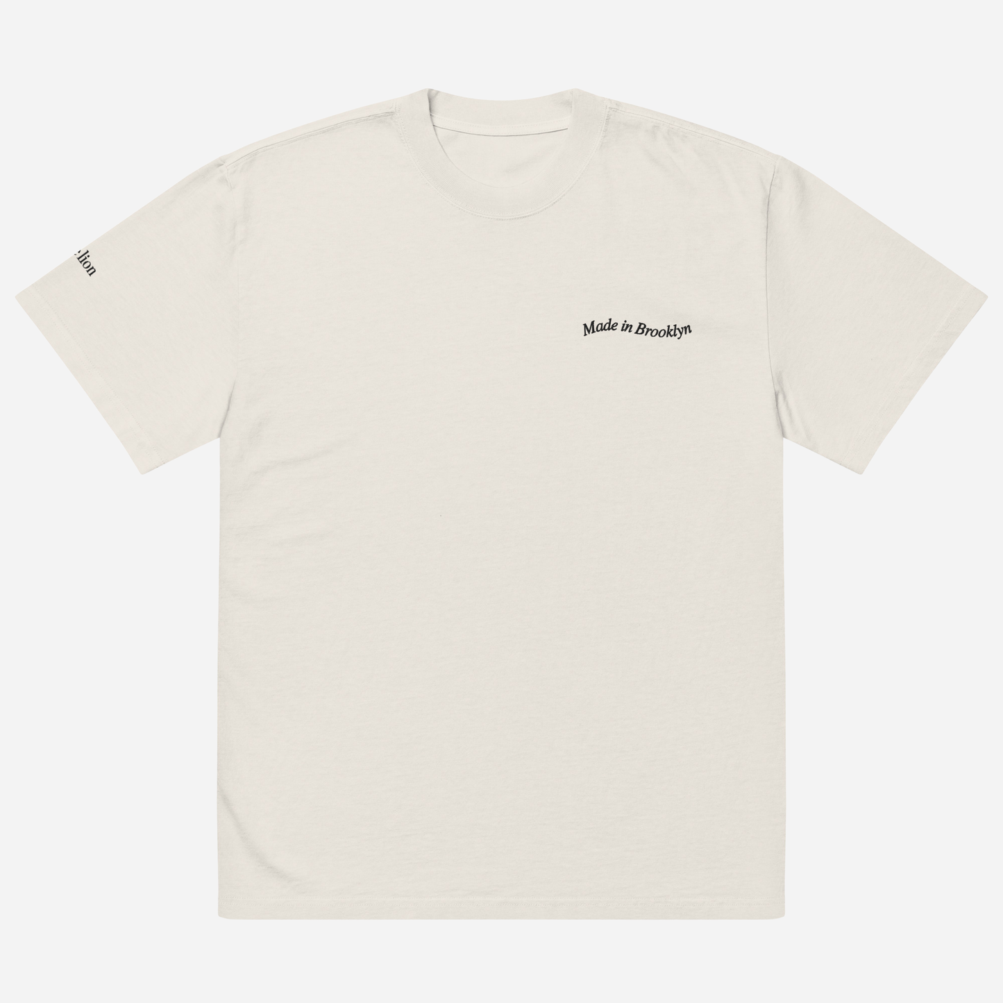 MADE IN BROOKLYN Oversized faded t-shirt | Left Chest & Right Sleeve Embroidery | Black Thread