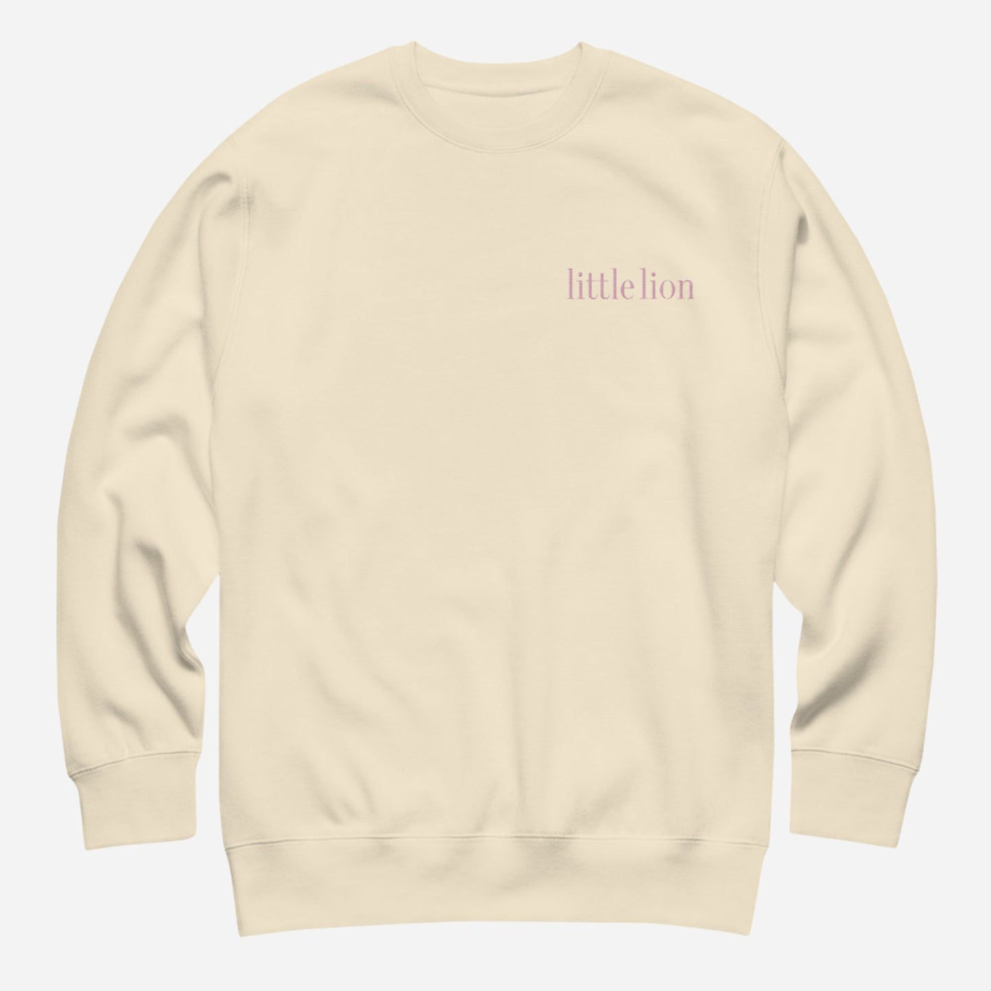 CLASSIC Unisex Premium Sweatshirt | Left Chest Embroidery | Light Pink Thread