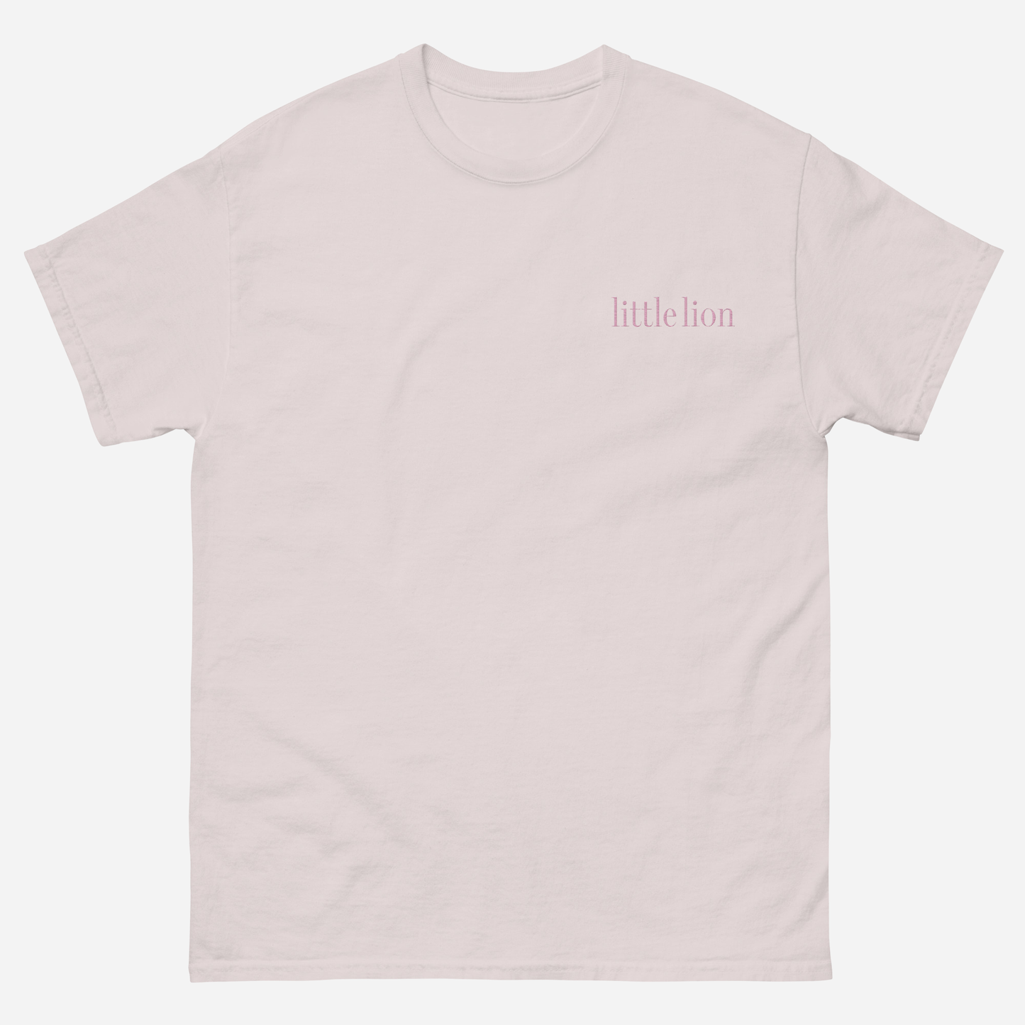CLASSIC Unisex classic tee | Left Chest Embroidery | Light Pink Thread