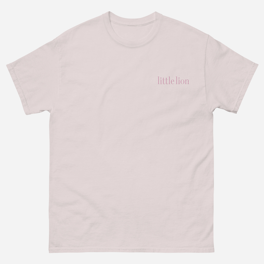 CLASSIC Unisex classic tee | Left Chest Embroidery | Light Pink Thread