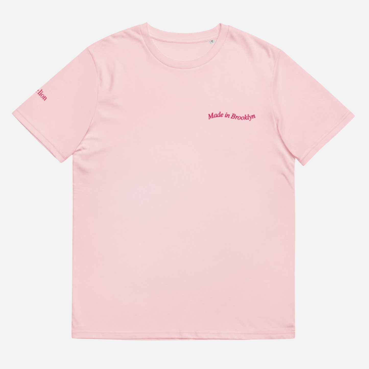 MADE IN BROOKLYN Unisex Classic Tee | Left Chest & Right Sleeve Embroidery | Hot Pink Thread