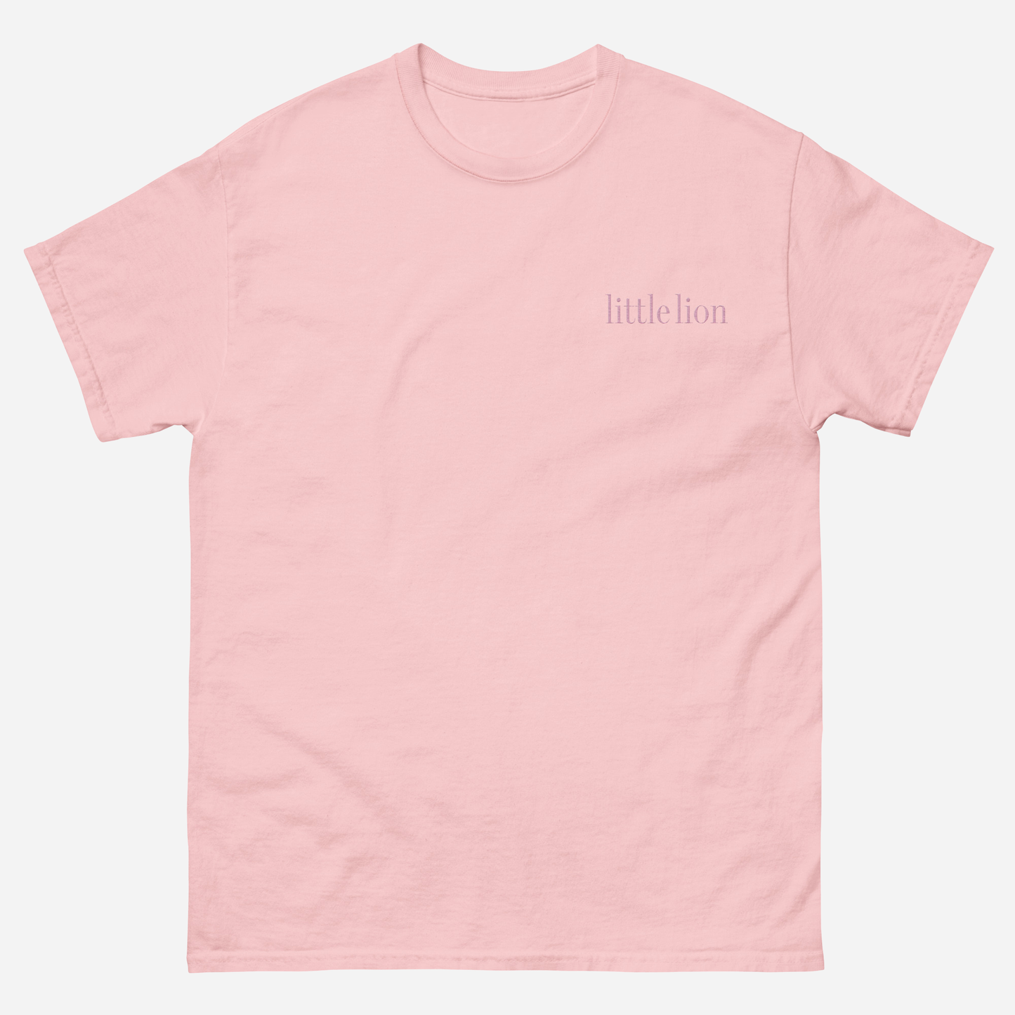 CLASSIC Unisex classic tee | Left Chest Embroidery | Light Pink Thread