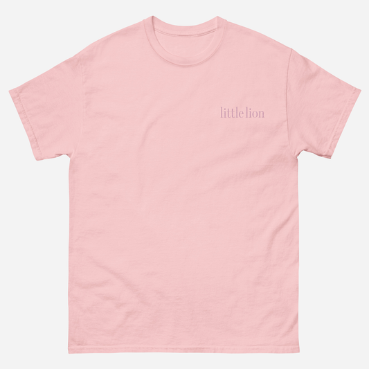 CLASSIC Unisex classic tee | Left Chest Embroidery | Light Pink Thread