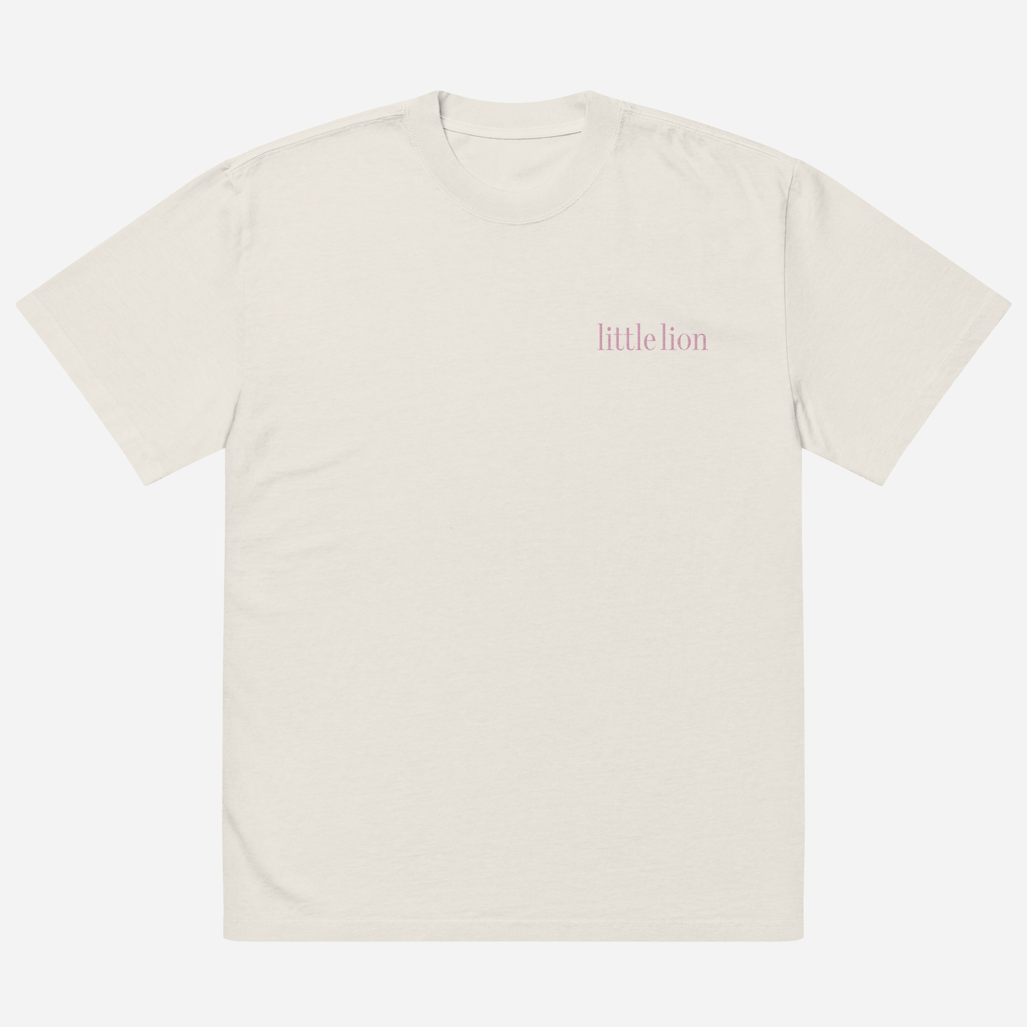 CLASSIC Oversized faded t-shirt | Left Chest Embroidery | Light Pink Thread