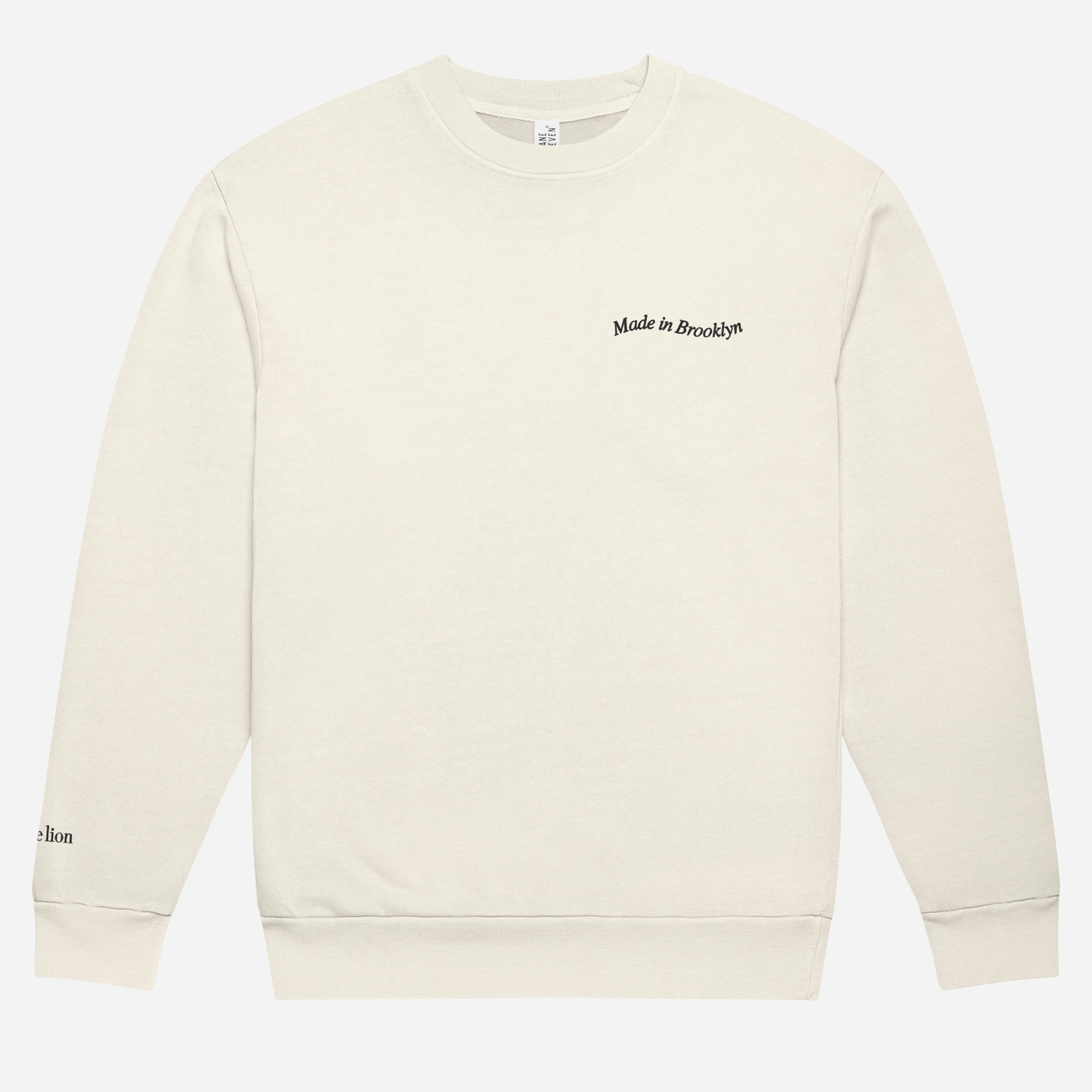MADE IN BROOKLYN Urban sweatshirt | Left Chest & Right Sleeve Embroidery | Black Thread
