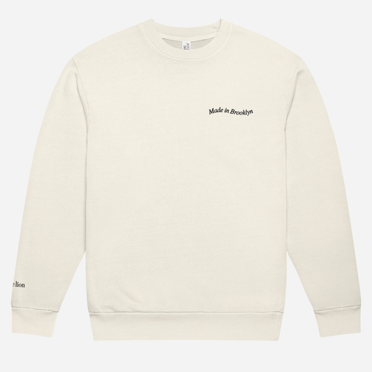 MADE IN BROOKLYN Urban sweatshirt | Left Chest & Right Sleeve Embroidery | Black Thread