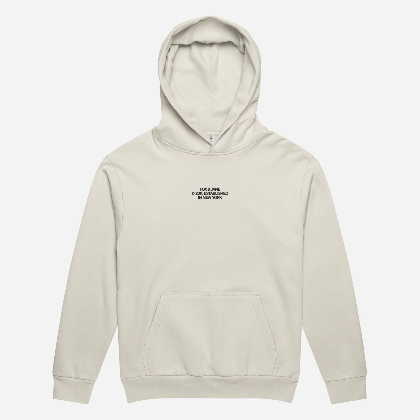 FJ © 2011 Unisex Urban Hoodie Garment Dyed | Center Chest Embroidery | Black Thread