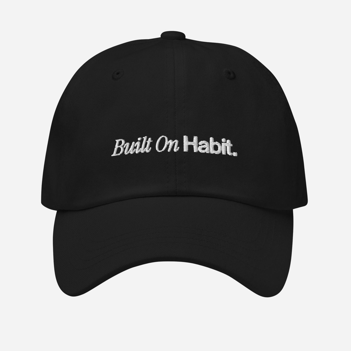 SH Built on Habit Dad Hat | Front & Back Embroidery | White Thread