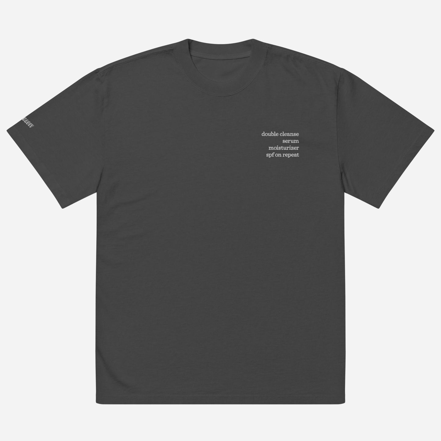 SH Routine Oversized faded t-shirt | Left Chest & Right Sleeve Embroidery | White Thread