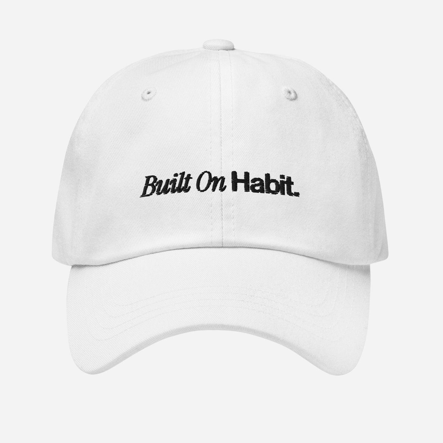 SH Built on Habit l Dad Hat | Front & Back Embroidery | Black Thread