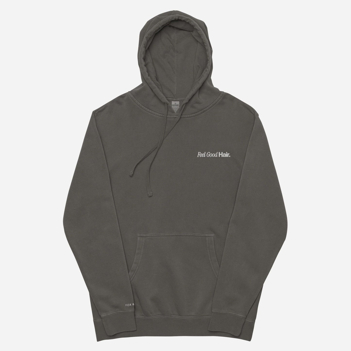 FJ Feel Good Hair Unisex pigment-dyed hoodie | Left Chest & Right Wrist Embroidery | White Thread