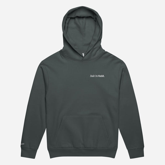 SH Built on Habit l Unisex Urban Hoodie Garment Dyed | Left Chest & Right Wrist Embroidery | White Thread