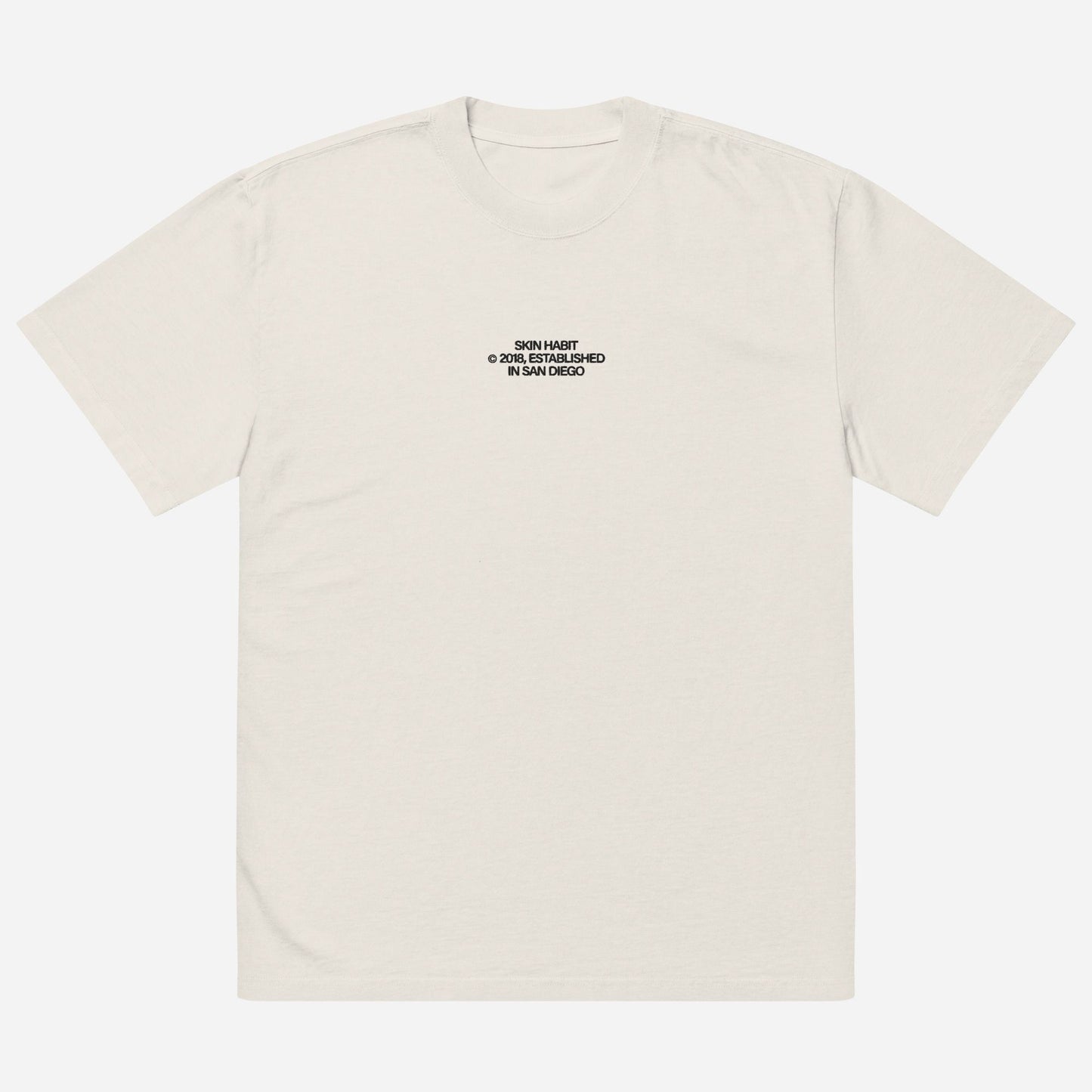 SH © 2018 | Oversized faded t-shirt | Center Chest Embroidery | Black Thread