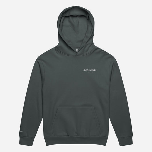FJ Feel Good Hair l Unisex Urban Hoodie Garment Dyed | Left Chest & Right Wrist Embroidery | White Thread