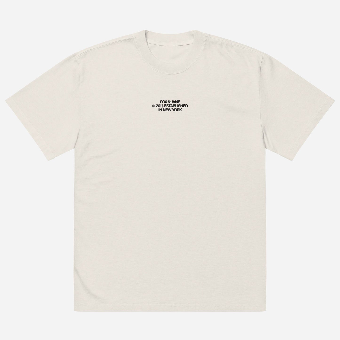 FJ © 2011 Oversized faded t-shirt | Center Chest Embroidery | Black Thread