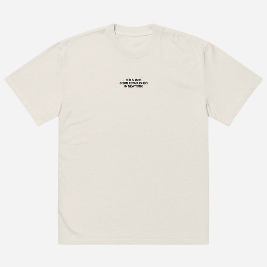 FJ © 2011 Oversized faded t-shirt | Center Chest Embroidery | Black Thread