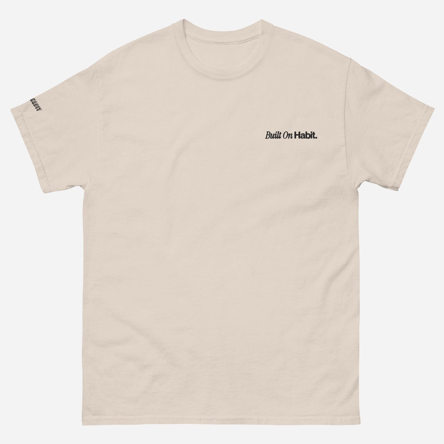 SH Built on Habit l Unisex Classic Tee | Left Chest & Right Sleeve Embroidery | Black Thread