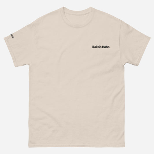 SH Built on Habit l Unisex Classic Tee | Left Chest & Right Sleeve Embroidery | Black Thread