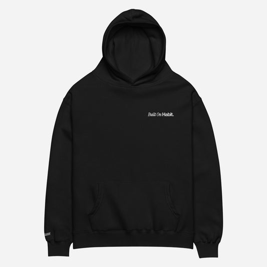 SH Built on Habit l Unisex oversized hoodie | Left Chest & Right Wrist Embroidery | White Thread