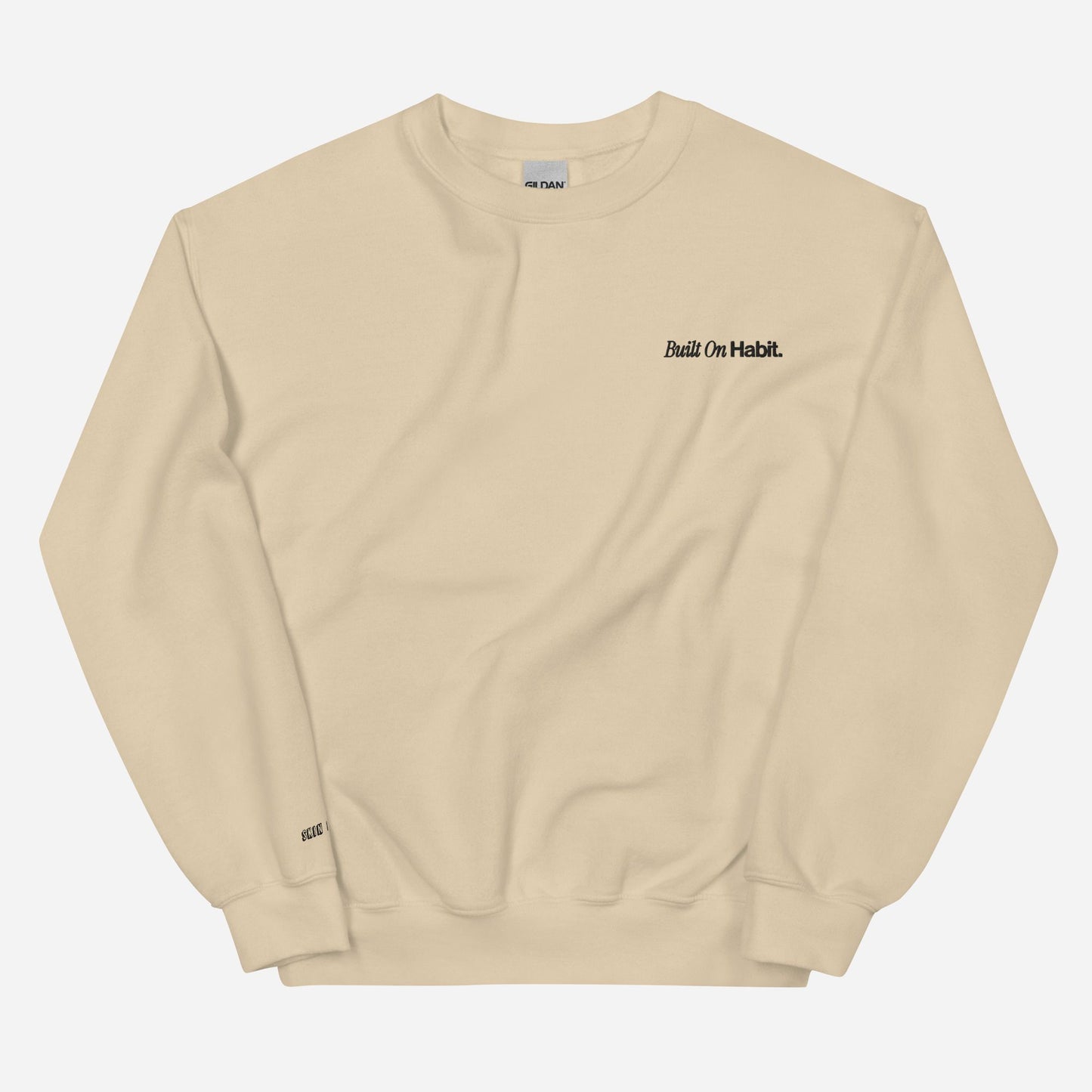 SH Built on Habit l Urban sweatshirt | Left Chest & Right Wrist Embroidery | Black Thread