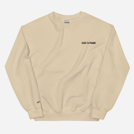 SH Built on Habit l Urban sweatshirt | Left Chest & Right Wrist Embroidery | Black Thread