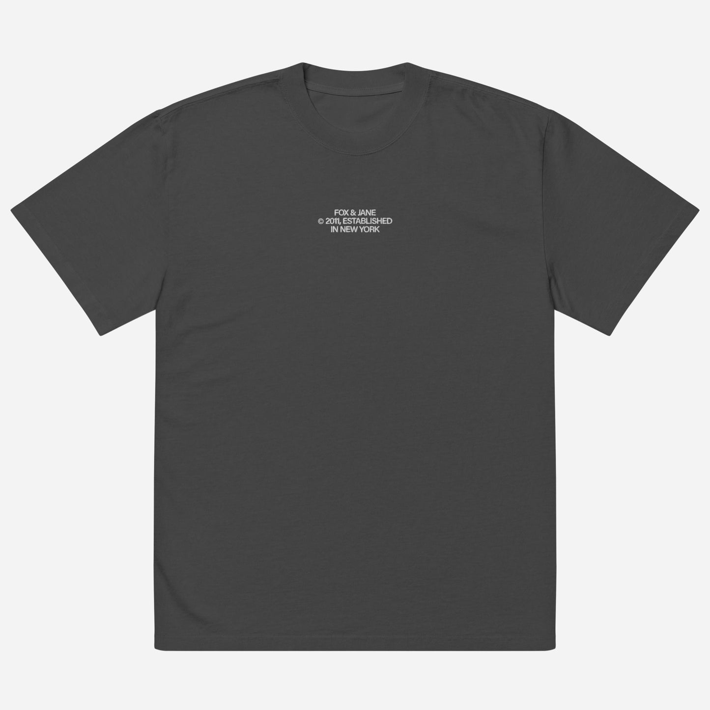 FJ © 2011 Oversized faded t-shirt | Center Chest Embroidery | White Thread