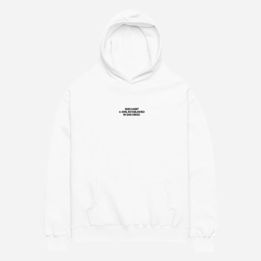 SH © 2018 l Unisex oversized hoodie | Center Chest Embroidery | Black Thread