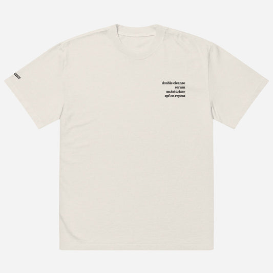 SH Routine Oversized faded t-shirt | Left Chest & Right Sleeve Embroidery | Black Thread
