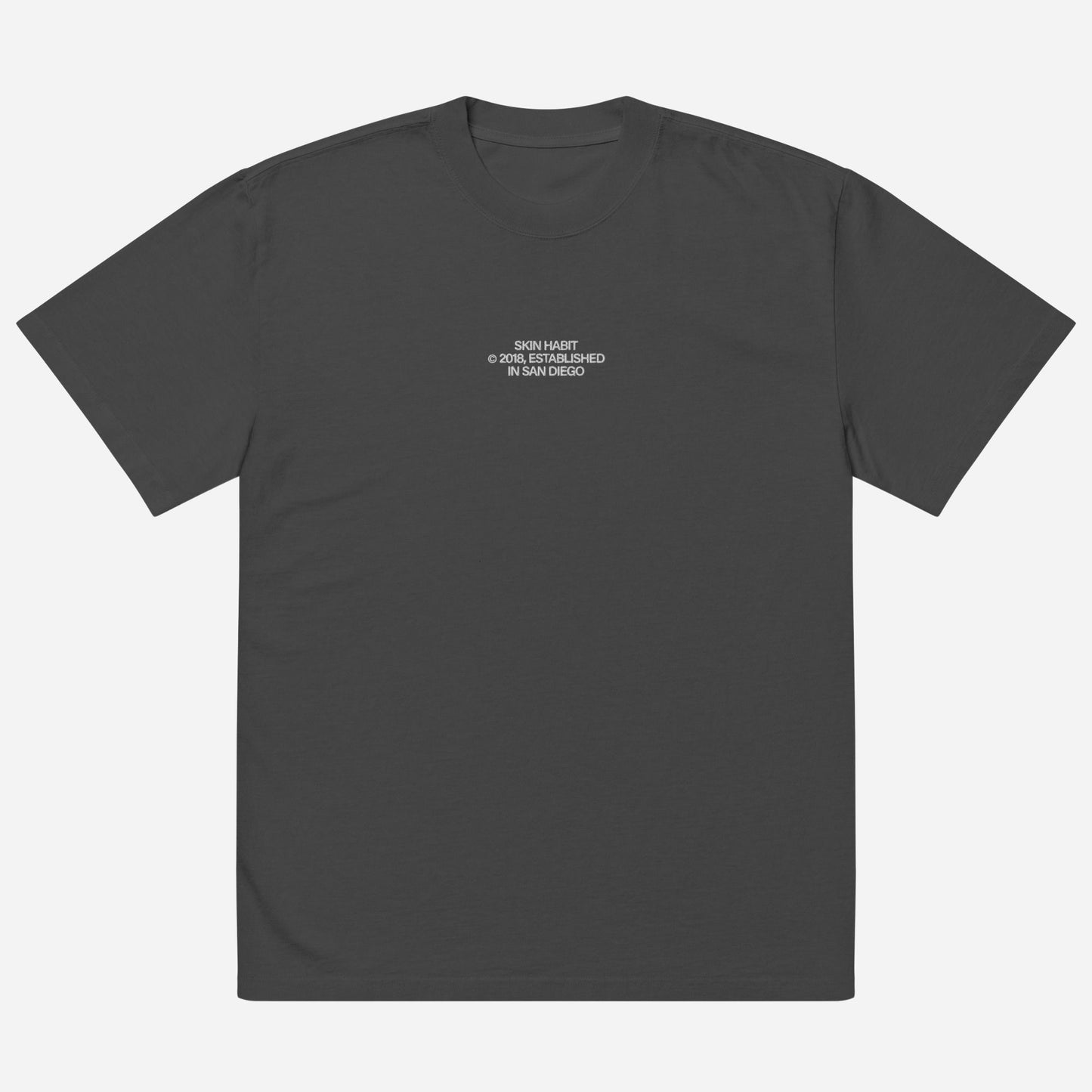 SH © 2018 | Oversized faded t-shirt | Center Chest Embroidery | White Thread