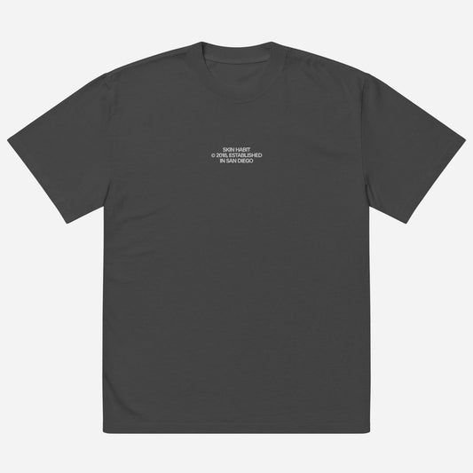 SH © 2018 | Oversized faded t-shirt | Center Chest Embroidery | White Thread