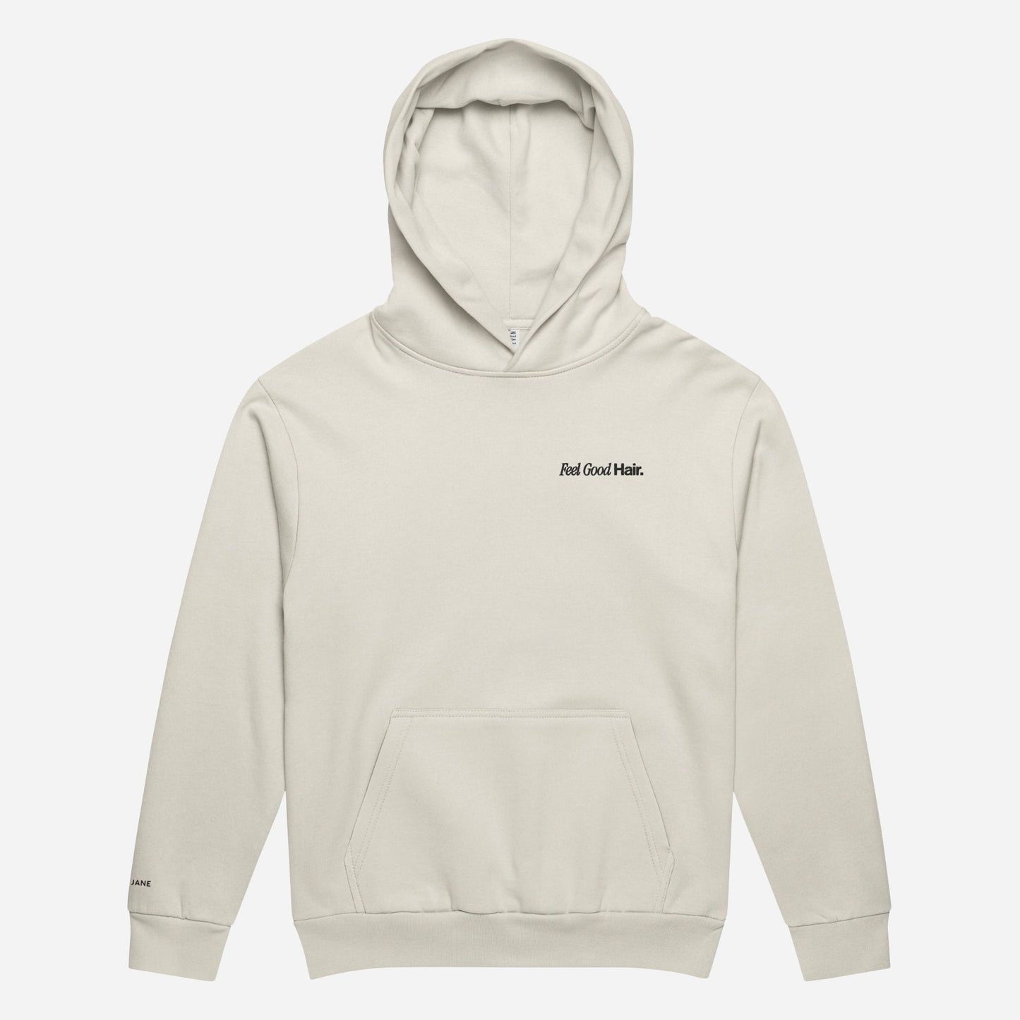 FJ Feel Good Hair l Unisex Urban Hoodie Garment Dyed | Left Chest & Right Wrist Embroidery | Black Thread