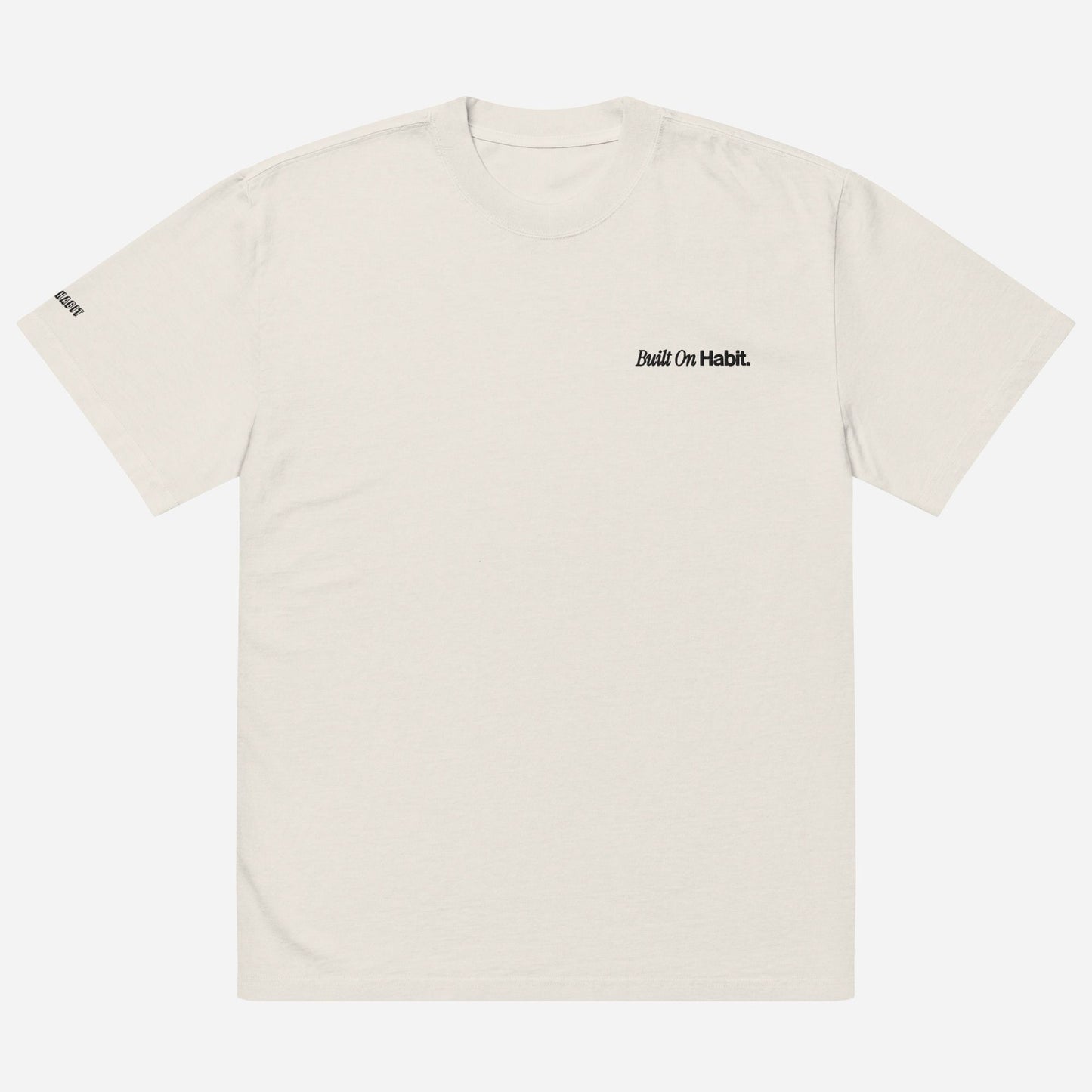 SH Built on Habit l Oversized faded t-shirt | Left Chest & Right Sleeve Embroidery | Black Thread