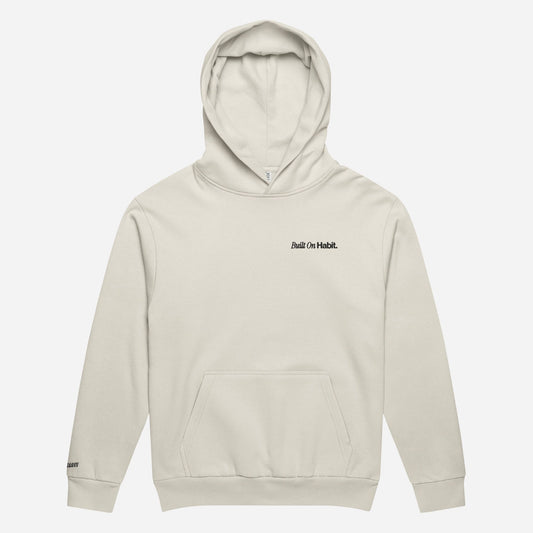 SH Built on Habit l Unisex Urban Hoodie Garment Dyed | Left Chest & Right Wrist Embroidery | Black Thread