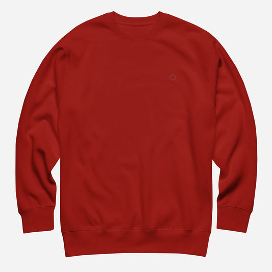 THE IRIS CLASSIC II Unisex Premium Sweatshirt | Left Chest Embroidery | Cardinal Red Thread