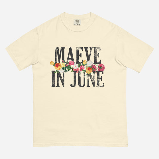 MAEVE N' ROSES Unisex garment-dyed heavyweight t-shirt | Front Print | Off Black/Multi